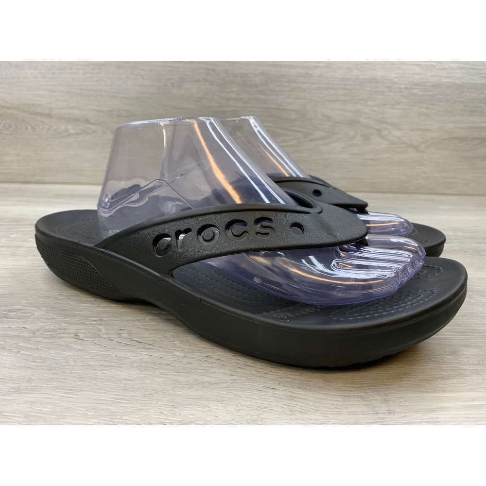 Crocs Athens Flip Flop Sandals Men's 11 Black Iconic Comfort Thong Shoes